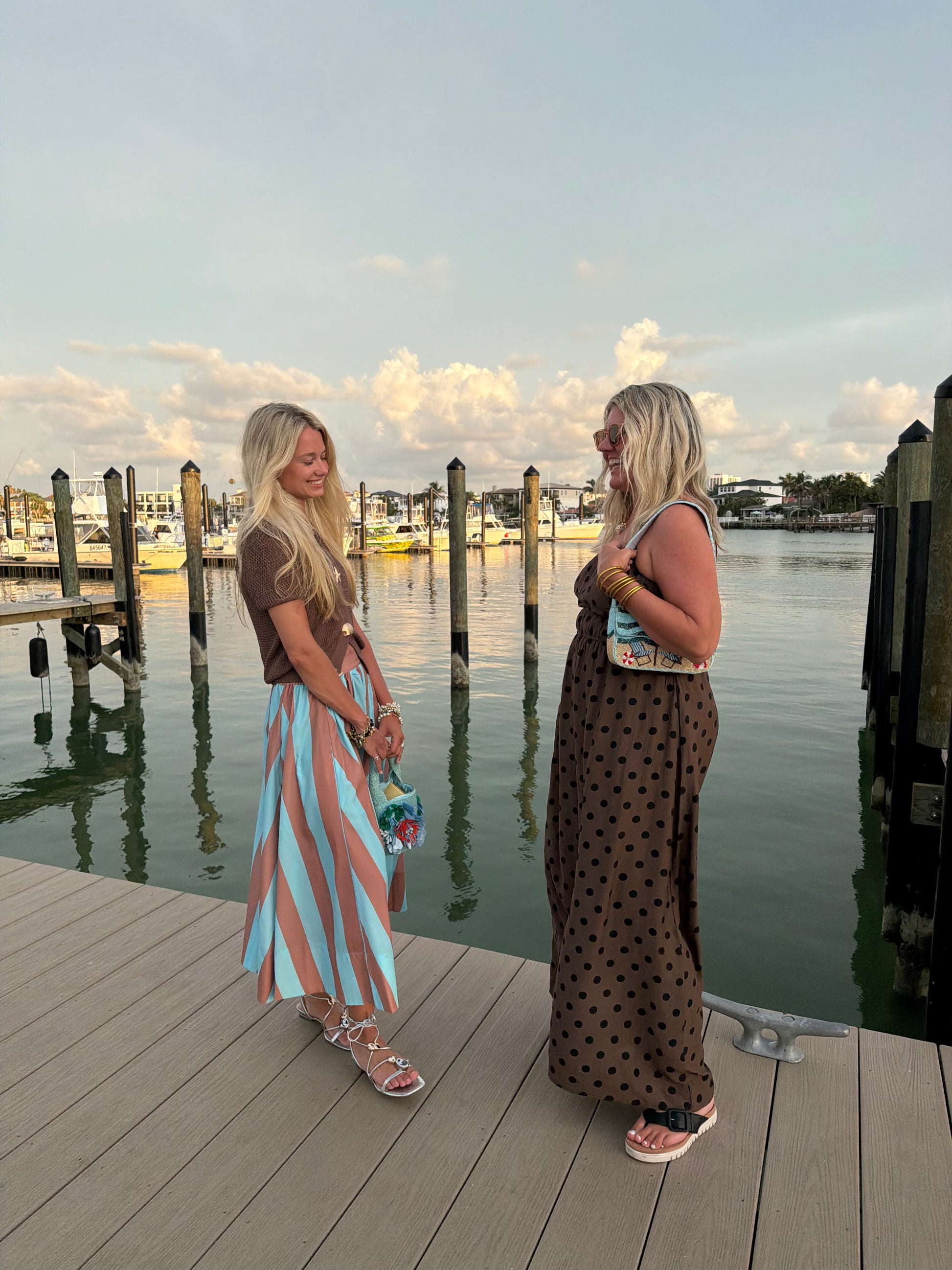 Blue & Brown Stripe Skirt