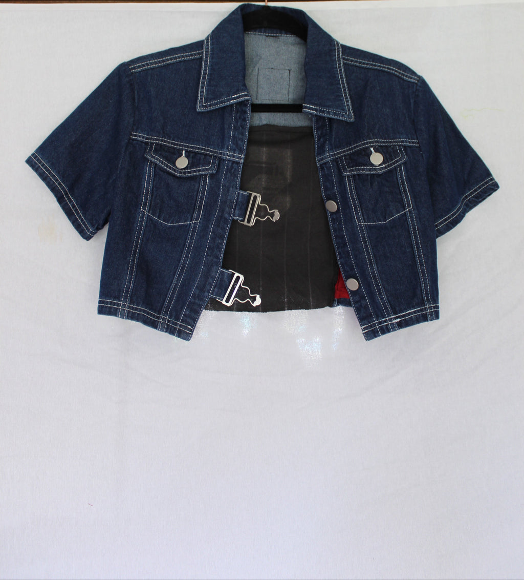 Cropped Jersey Denim Top